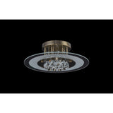 Delmar 4 Light Round Glass/Crystal Flush Ceiling Light - Antique Brass