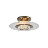 Delmar 4 Light Round Glass/Crystal Flush Ceiling Light - Antique Brass