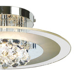 Delmar 4 Light Round Glass/Crystal Flush Ceiling Light - Polished Chrome