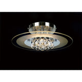 Delmar 4 Light Round Glass/Crystal Flush Ceiling Light - Polished Chrome