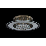 Delmar 6 Light Round Glass/Crystal Flush Ceiling Light - Antique Brass