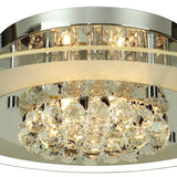 Delmar 6 Light Round Glass/Crystal Flush Ceiling Light - Polished Chrome
