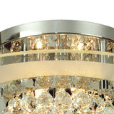 Delmar 6 Light Round Glass/Crystal Flush Ceiling Light - Polished Chrome