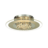 Delmar 6 Light Round Glass/Crystal Flush Ceiling Light - Polished Chrome