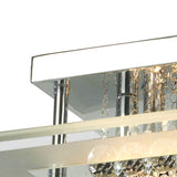 Delmar 4 Light Square Glass/Crystal Flush Ceiling Light - Polished Chrome