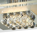 Delmar 4 Light Square Glass/Crystal Flush Ceiling Light - Polished Chrome