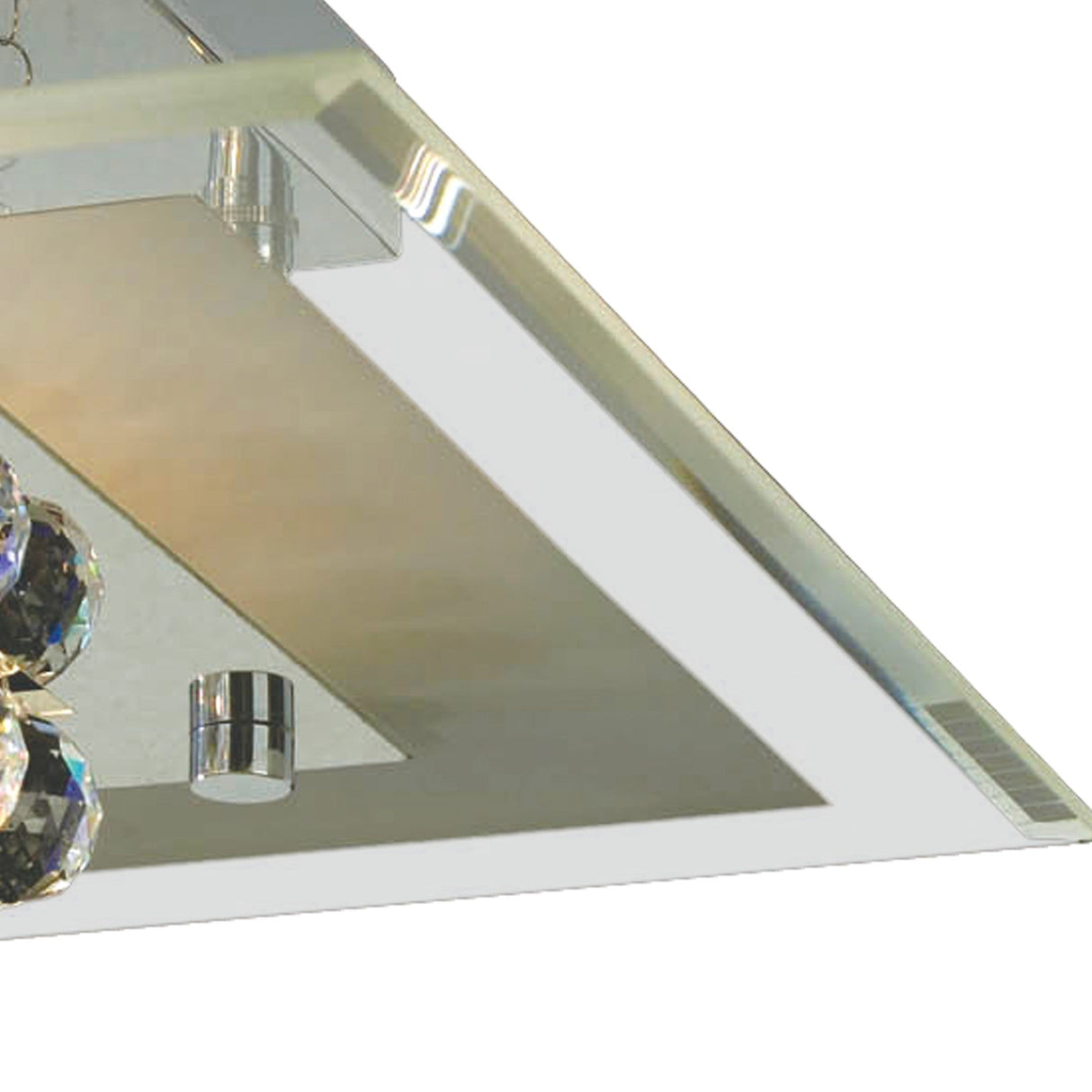 Delmar 4 Light Square Glass/Crystal Flush Ceiling Light - Polished Chrome