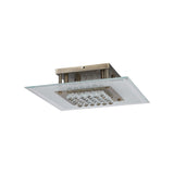 Delmar 6 Light Square Glass/Crystal Flush Ceiling Light - Antique Brass