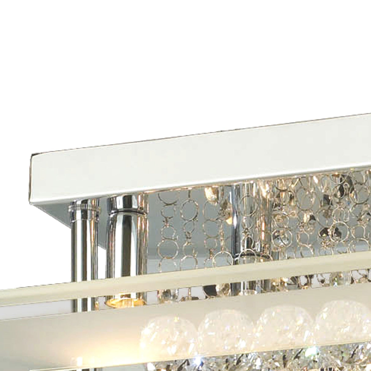 Delmar 6 Light Square Glass/Crystal Flush Ceiling Light - Polished Chrome