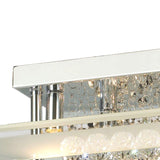 Delmar 6 Light Square Glass/Crystal Flush Ceiling Light - Polished Chrome
