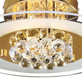 Delmar 4 Light Round Glass/Crystal Flush Ceiling Light - French Gold
