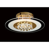 Delmar 4 Light Round Glass/Crystal Flush Ceiling Light - French Gold