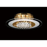 Delmar 6 Light Round Glass/Crystal Flush Ceiling Light - French Gold