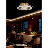 Delmar 6 Light Round Glass/Crystal Flush Ceiling Light - French Gold