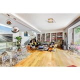 Delmar 4 Light Square Glass/Crystal Flush Ceiling Light - French Gold