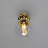 Deniz Glass Globe Flush Ceiling Light IP44 - 20cm