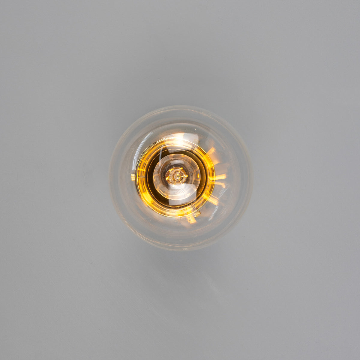 Deniz Glass Globe Flush Ceiling Light IP44 - 20cm