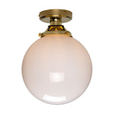 Deniz Glass Globe Flush Ceiling Light IP44 - 25cm