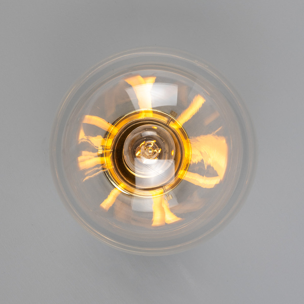 Deniz Glass Globe Flush Ceiling Light IP44 - 25cm