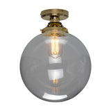 Deniz Glass Globe Flush Ceiling Light IP44 - 30cm