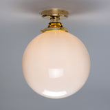 Deniz Glass Globe Flush Ceiling Light IP44 - 30cm