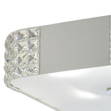 Denver 4 Light Frosted Glass Flush Ceiling Light - White & Chrome