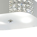Denver 4 Light Frosted Glass Flush Ceiling Light - White & Chrome