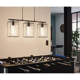 Dernane Smoked Glass Linear Pendant Light - Black