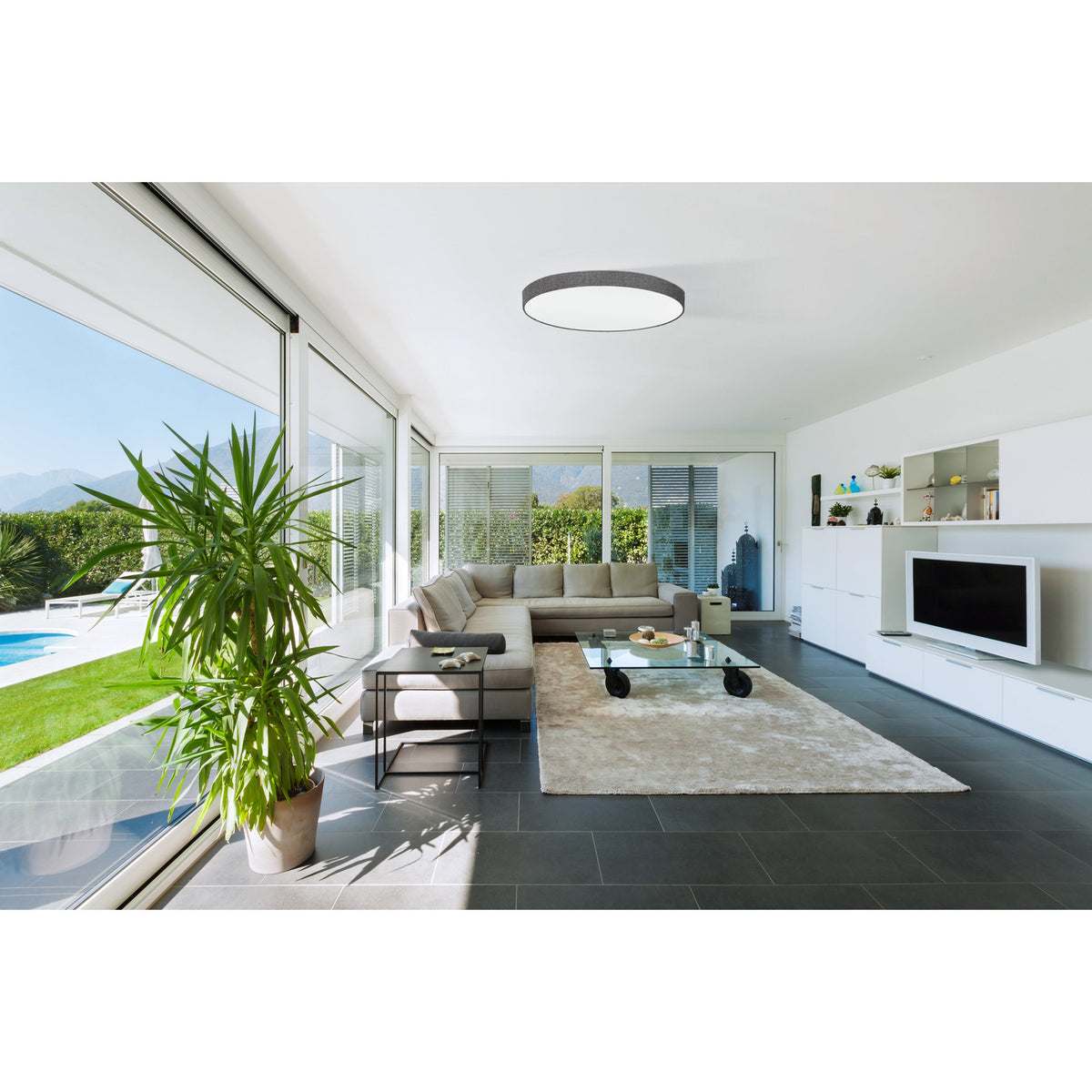 Dernessa 5 Light Flush Ceiling Light - Grey