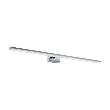 Dervette LED Bathroom Wall Light, a slim 78cm silver bar with white diffuser on a polished chrome mounting bracket, shown on a plain white background.