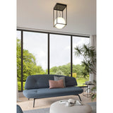 Desigual 1 Light Tall Semi-Flush Ceiling Light - Matt Black