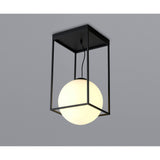 Desigual 1 Light Tall Semi-Flush Ceiling Light - Matt Black