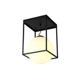Desigual 1 Light Short Semi-Flush Ceiling Light - Matt Black