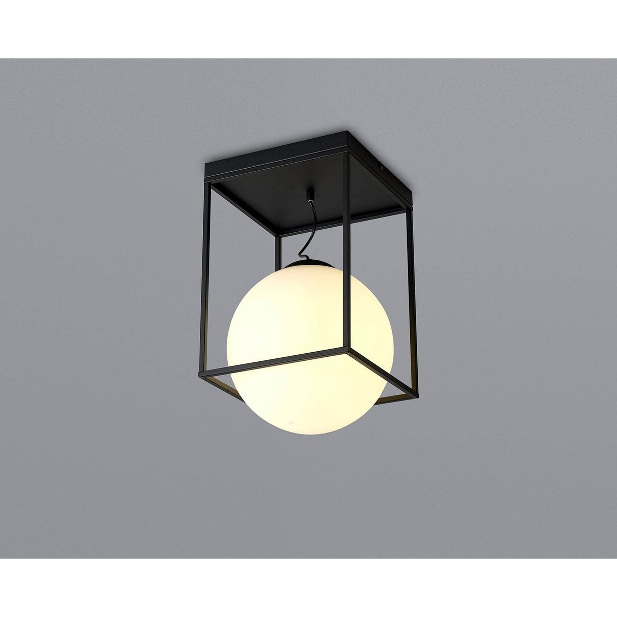 Desigual 1 Light Short Semi-Flush Ceiling Light - Matt Black