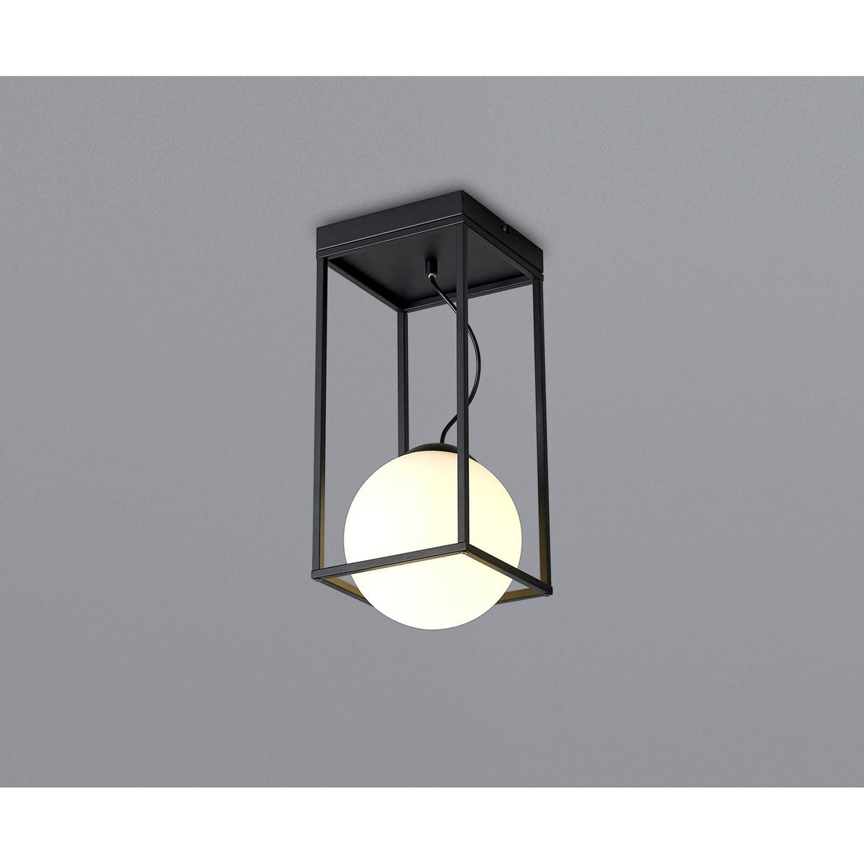 Desigual 1 Light Small Tall Semi-Flush Ceiling Light - Matt Black