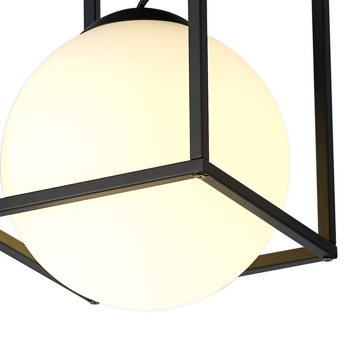 Desigual 1 Light Small Short Semi-Flush Ceiling Light - Matt Black