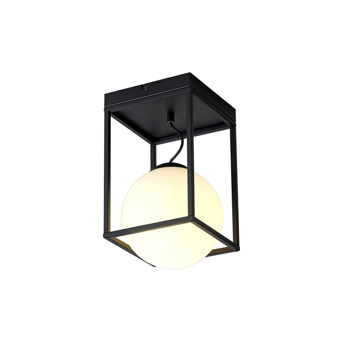 Desigual 1 Light Small Short Semi-Flush Ceiling Light - Matt Black