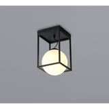 Desigual 1 Light Small Short Semi-Flush Ceiling Light - Matt Black