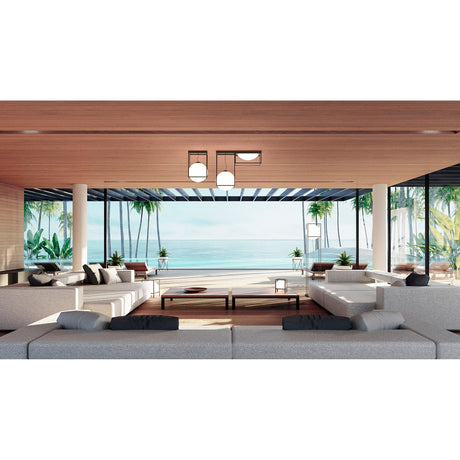 Desigual 3 Light Semi-Flush Ceiling Light - Matt Black