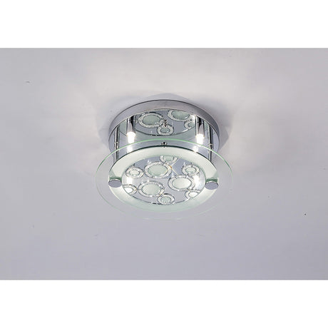 Destello 4 Light Crystal Flush Ceiling Light - Polished Chrome