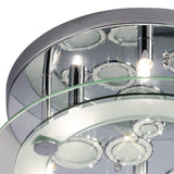 Destello 6 Light Crystal Flush Ceiling Light - Polished Chrome