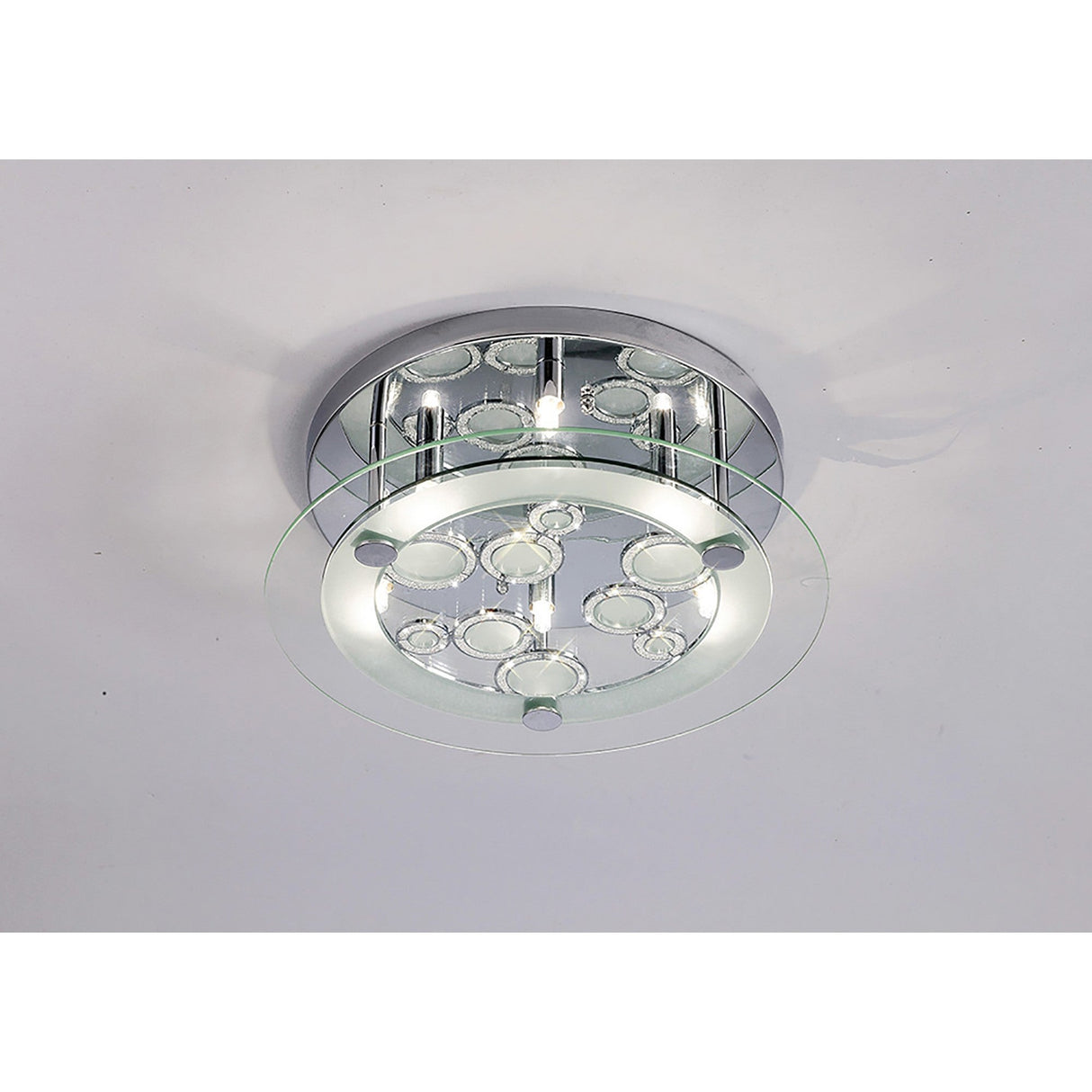 Destello 6 Light Crystal Flush Ceiling Light - Polished Chrome