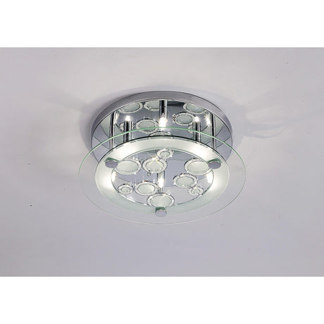 Destello 6 Light Crystal Flush Ceiling Light - Polished Chrome