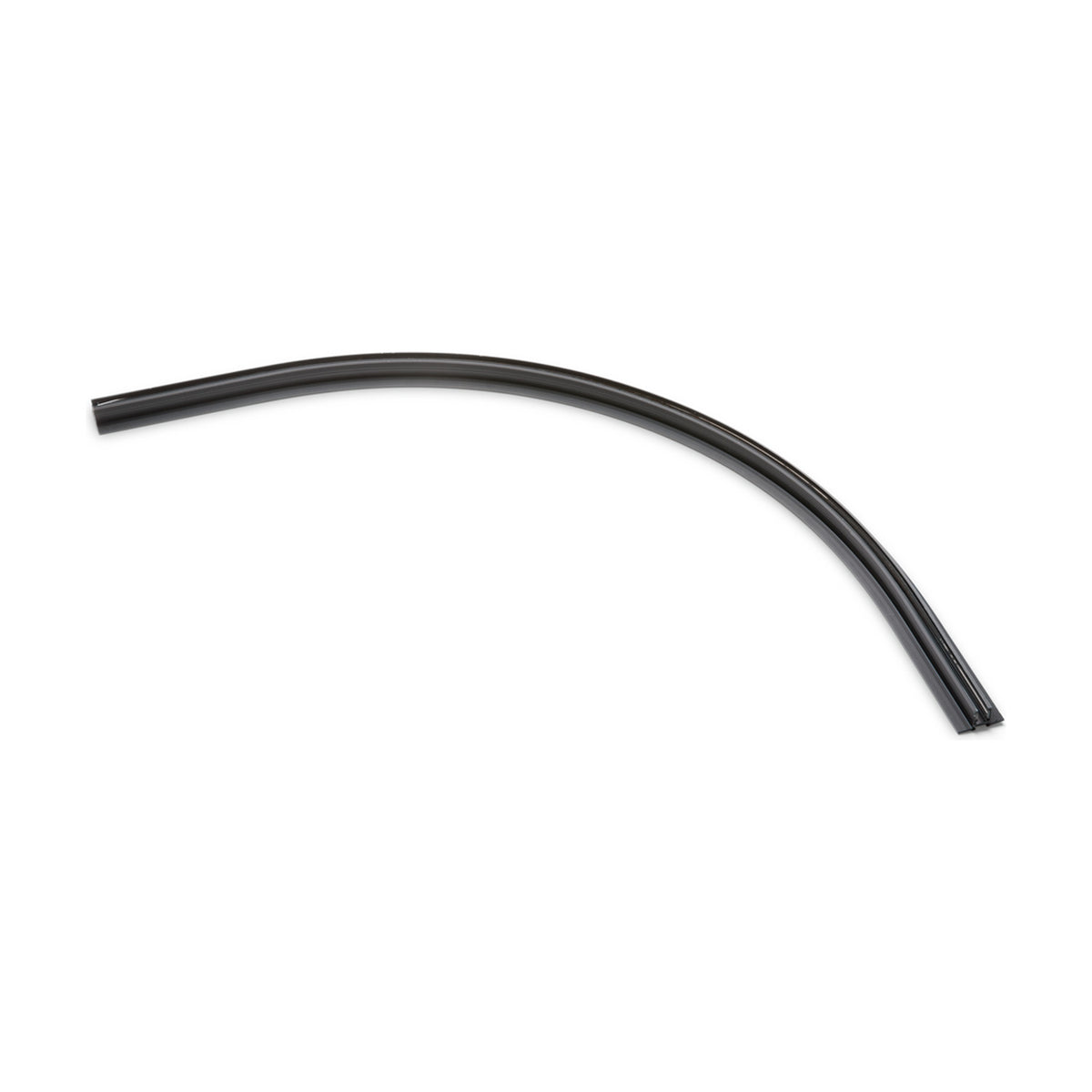 Deva Curved Recessed 24V Lighting Track in black, a slim curved rail section shown on a plain white background.