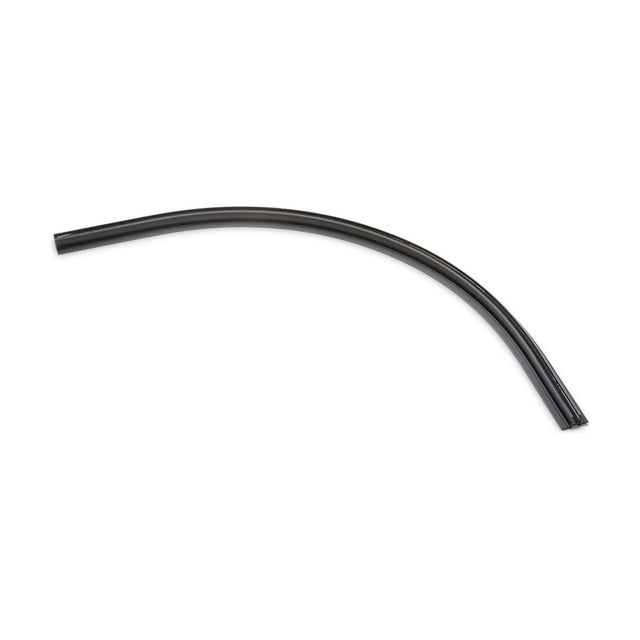 Deva Curved Recessed 24V Lighting Track in black, a slim curved rail section shown on a plain white background.