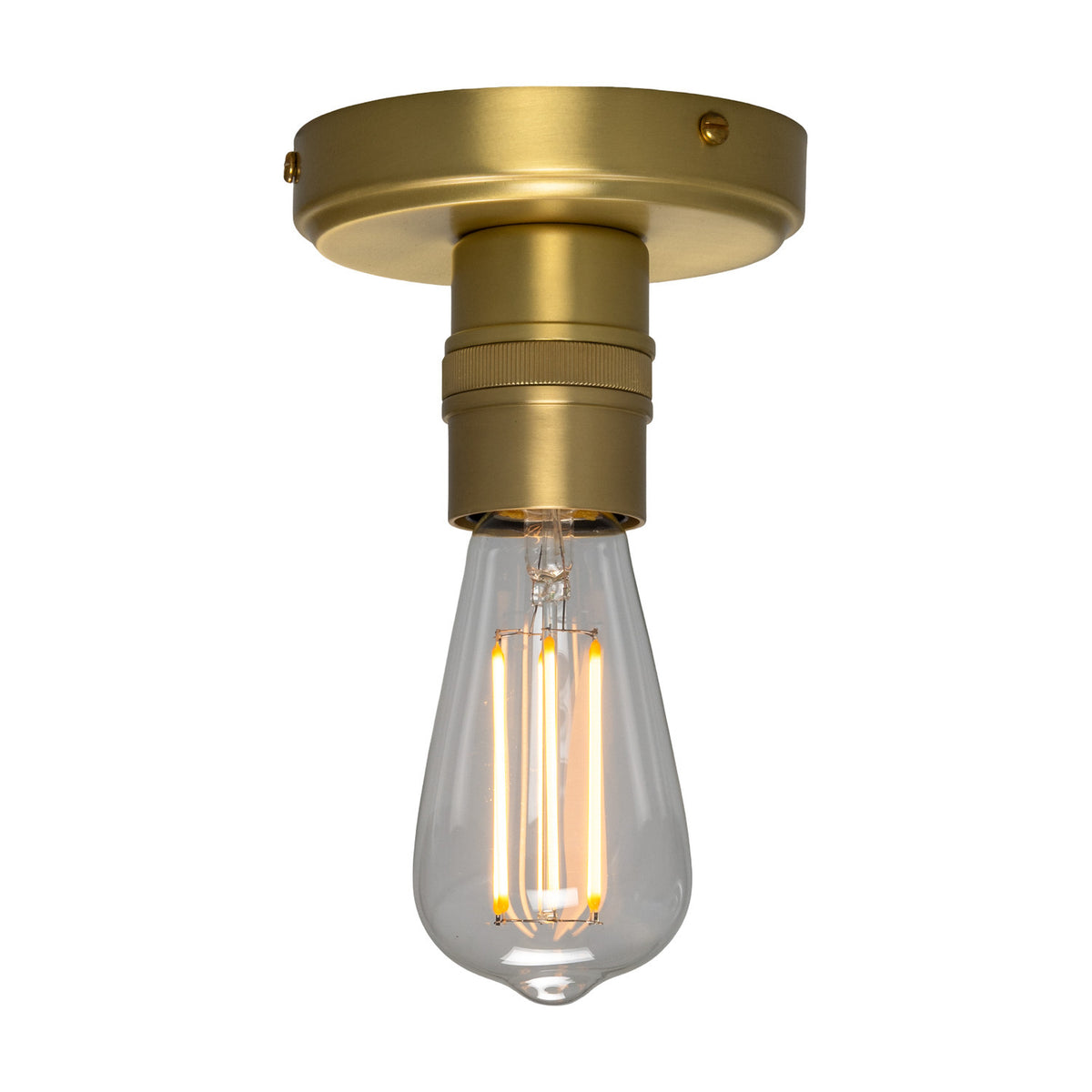 Devon Brass Flush Ceiling Light