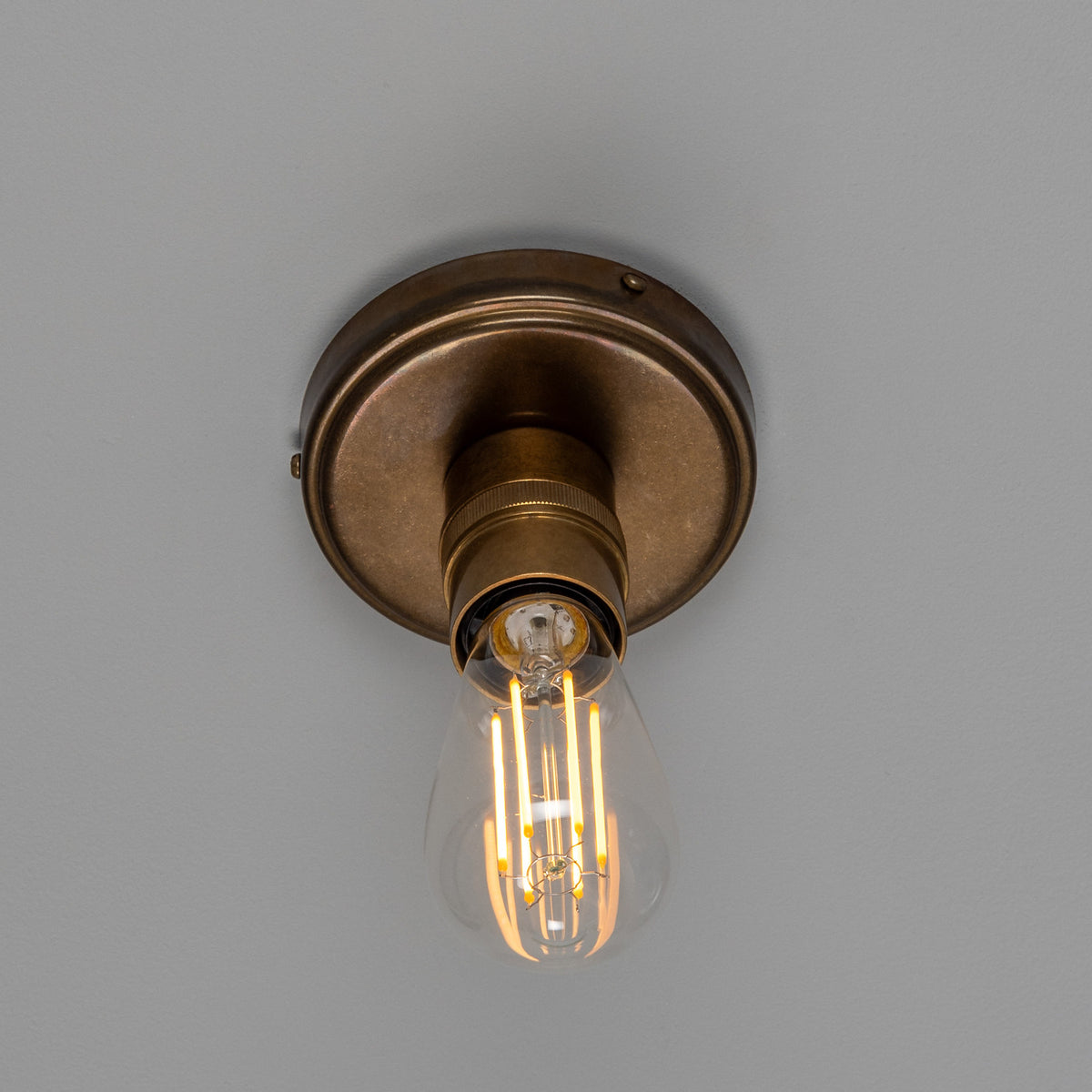 Devon Brass Flush Ceiling Light