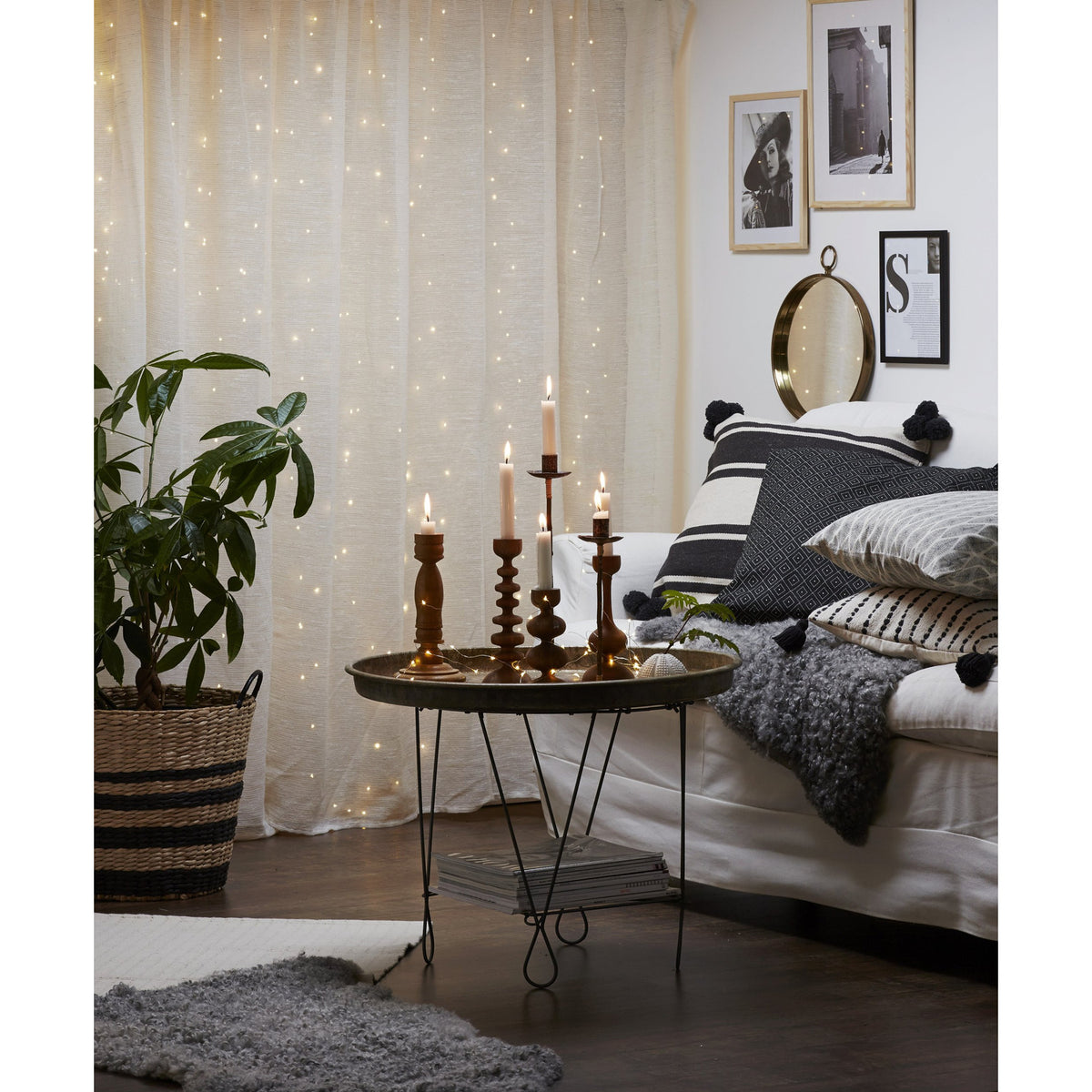 Dew Drop Curtain Lights 1 x 2m - Silver