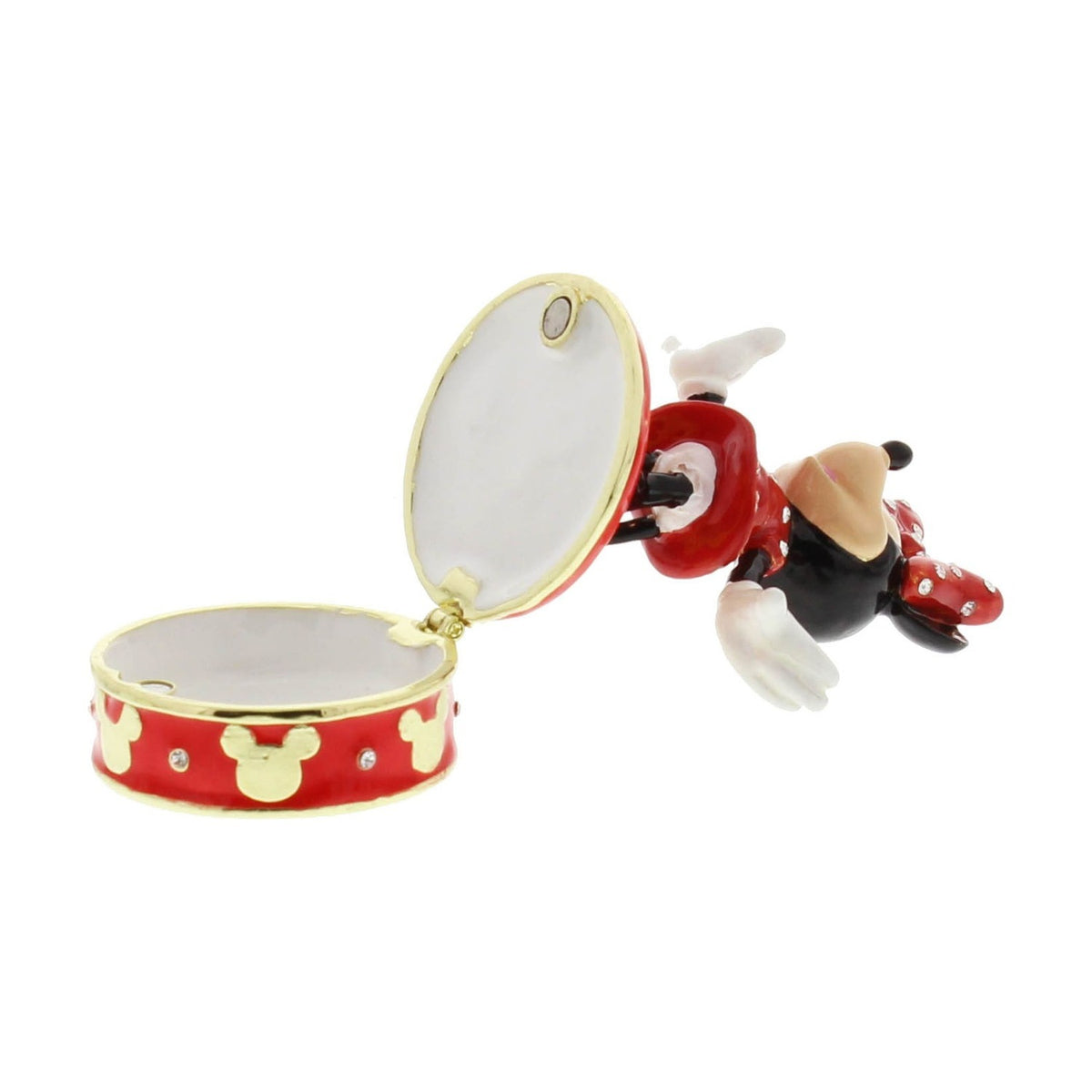 Minnie Mouse Classic Round Trinket Box with Hinged Lid - Red