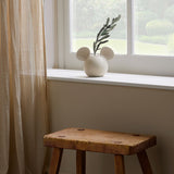 Mickey Mouse Head Speckled Ceramic Vase - Natural
